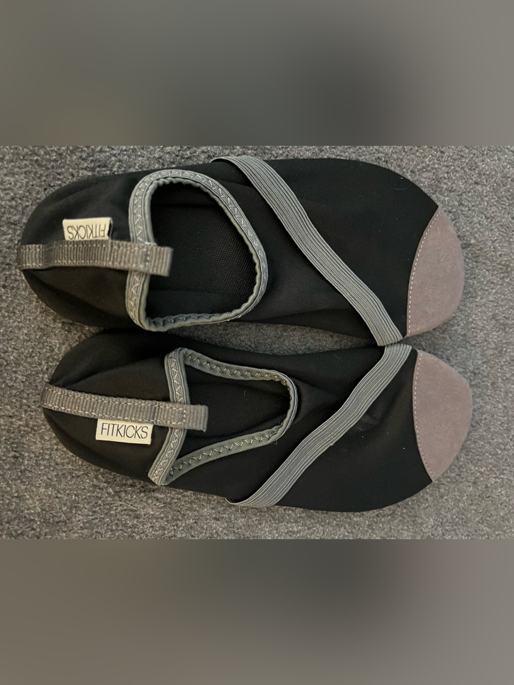 FitKicks Black and Gray Slip-On Athletic Shoes size medium